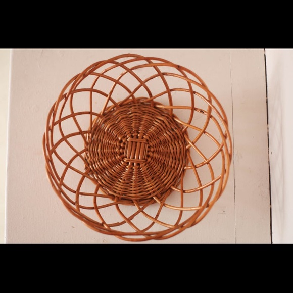 Vintage Woven Rattan Basket Boho Farmhouse - Picture 2 of 5